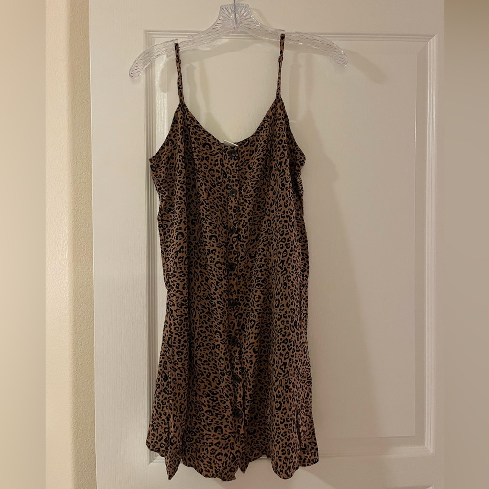 Leopard print button down sundress